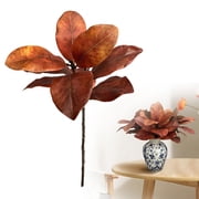 SMKE Fall Artificial Leaves,1Pc Brown 22.04" Magnolia Branch,Faux Floral Stems,Uv Resistant Weatherproof Florals,Seasonal Autumn Floral Decor,Floral Bouquet Arrangement,Decorative Leaf Branches