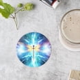 thumbnail image 4 of Drink Coasters Set of 4 with Holder beautiful dragonfly made of light with radiant beams emanating from wings Water Absorbent Ceramic Coasters Tabletop Protection,Suitable for Various Cup ,Home Decor, 4 of 4