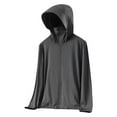 thumbnail image 2 of EchfiProm Windbreaker Jacket Women Waterproof Dark Gray Zip-up Camping Waterproof Lightweight Hooded Coat, 2 of 3