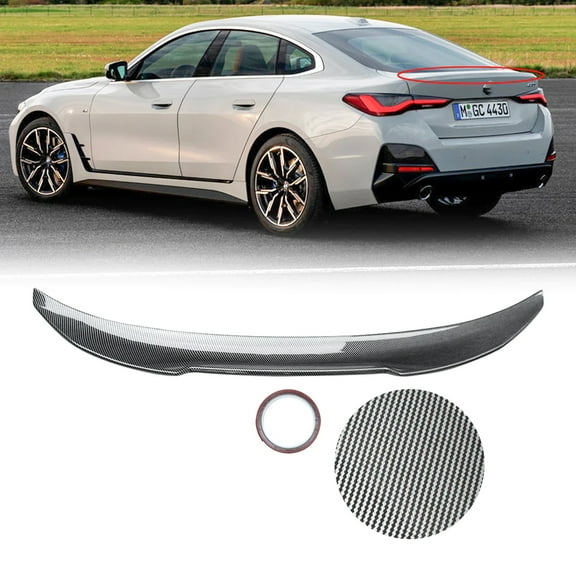 NINTE Rear Spoiler for 2022-2024 BMW 4 Series Gran Coupe G26 4-Door i4 ABS PSM Style Tail Trunk Wing Carbon Fiber Look