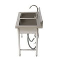 thumbnail image 4 of DENEST Commercial Restaurant Utility Kitchen Sink Double Compartment Stainless Steel, 4 of 12