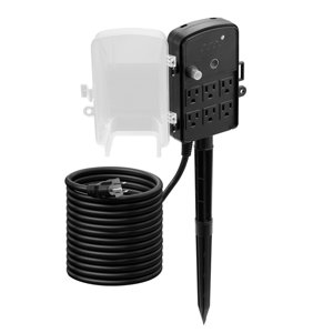 Outdoor Power Stake with 25Ft Extension Cord