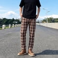 thumbnail image 4 of GINGTTO Men's Stretch Casual Plaid Chino Pants, Slim Fit, 4 of 7