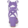 thumbnail image 3 of BLISSFUL STEP Women's Open Toe Crisscross Lace Up Chunky Heel Sandals, 3 of 6