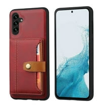 Nalacover for Samsung Galaxy A54 5G Wallet Case with Card Slots Magnetic Button Kickstand Back Flip Cover, Premium PU Leather Soft Silicone Bumper Shockproof Anti-Scratches Case,Red