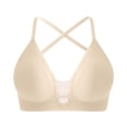 thumbnail image 6 of HNMKIU Lace Underwire Bra Back Strappy Full Coverage Everyday Comfort T-Shirt Daily Solid Seamless Design Beige - M, 6 of 9