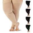 thumbnail image 4 of Extra Wide Unisex Footless Compression Thigh High for DVT 20-30mmHg - Beige, 5XL, 4 of 11