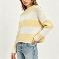 thumbnail image 6 of Fewfanhot Fall Sweaters for Women Striped Mock Neck Fall Knit Color Block Long Sleeve Warm Winter Loose Fit Sweater, 6 of 7