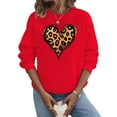 thumbnail image 6 of Women's Valentine's Day Sweatshirts Fashion Print Sweat Shirt Round Neck Long Sleeve Blouses Pullover Casual Shirts Top, 6 of 8