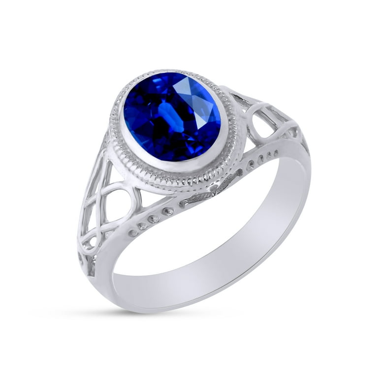 Blue sapphire ladies ring sale