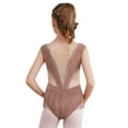 thumbnail image 2 of Alvivi Kids Girls Shiny Fringed Leotard Dance Ballet Tassel Dress Sheer Mesh Figure Skating Costume Coffee 12, 2 of 7