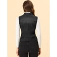 thumbnail image 5 of INSPIRE CHIC Women's Washed Denim Button Sleeveless Vest Jacket with Pockets Black 2XL, 5 of 7
