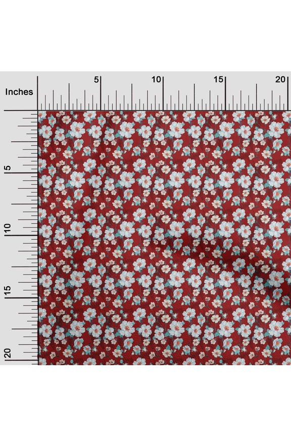 Viscose Chiffon Red Fabric Sunflower Floral Diy Clothing Quilting Fabric Print Fabric By Yard 42 Inch Wide