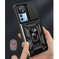 thumbnail image 6 of Case for Xiaomi 12T with Slide Camera Cover, Redmi K50 Ultra Case, Military Grade Drop Protective Phone Cover Case with Ring Kickstand for Xiaomi 12T Pro/12T SJ Black, 6 of 9