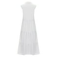 thumbnail image 4 of Gspmoly Robe pour Femmes, Robe d'Été Unie Sans Manches à Col en V Mi-Mollet pour Femmes, Robes de Cocktail, Cadeaux de Vacances, 4 of 6