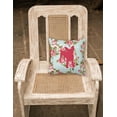 thumbnail image 2 of Dog Silhouette Shabby Chic Roses Fabric Decorative Pillow, 2 of 2