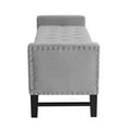 thumbnail image 5 of Mathias Light Grey Velvet Storage Bench - Button Tufted, Silver Nailhead Trim, Multi Position, 5 of 7