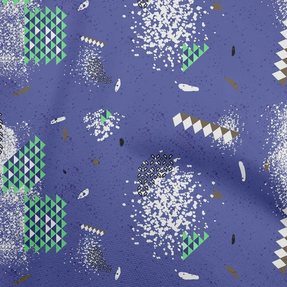 oneOone Cotton Poplin Blue Fabric Geometric Fabric For Sewing Printed Craft Fabric By The Yard 42 Inch Wide