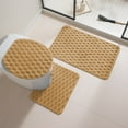 thumbnail image 4 of Hiroekza Bathroom Rug Set with Toilet Cover 3-Pieces - Soft, Non-Slip, Water Absorbent Foam Bath Mats for Home, Bathroom, Restroom Coffee, 4 of 9