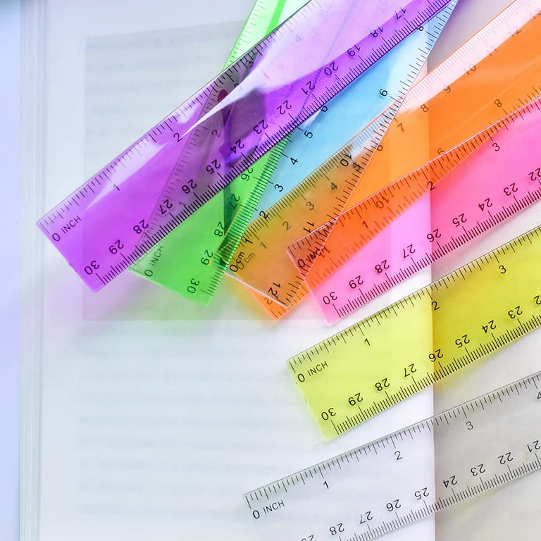 Rulers 10 Pack - Rulers 12 Inch, Rulers for Kids Great for School,  Classroom - Wooden Ruler for Home and Office