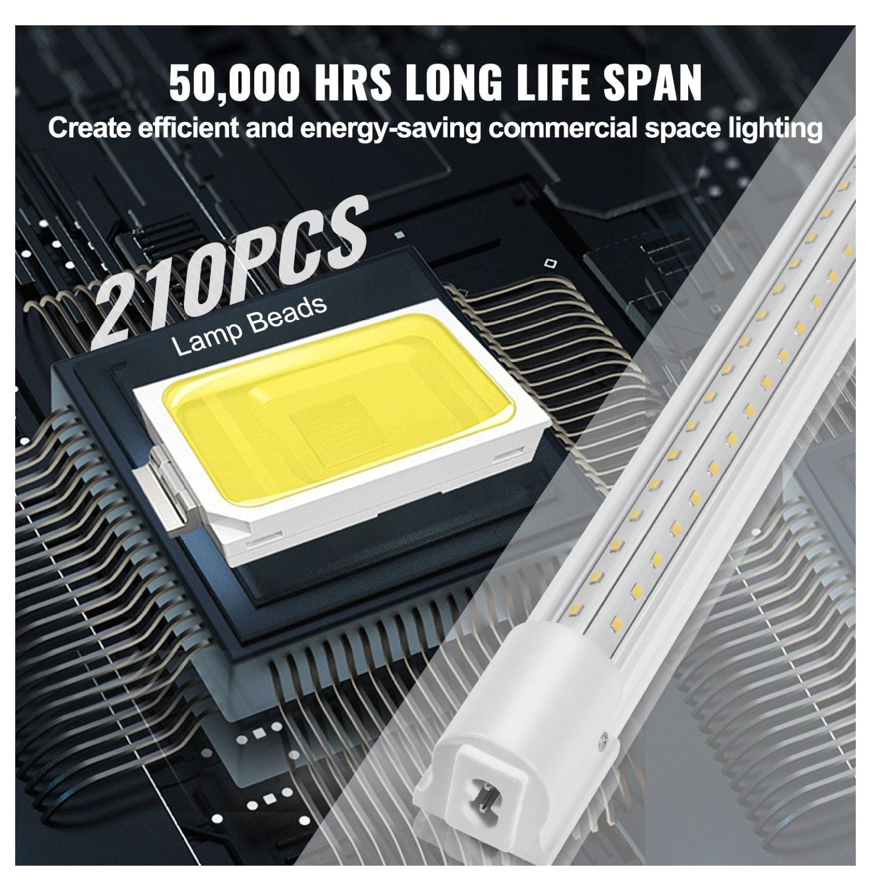 LED Shop Lights 4FT, 10 Pack Linkable Garage Lights 40W, 6500LM, with 59in Power Cord & 48in Connector, for Warehouse, Workshop, Office, Home