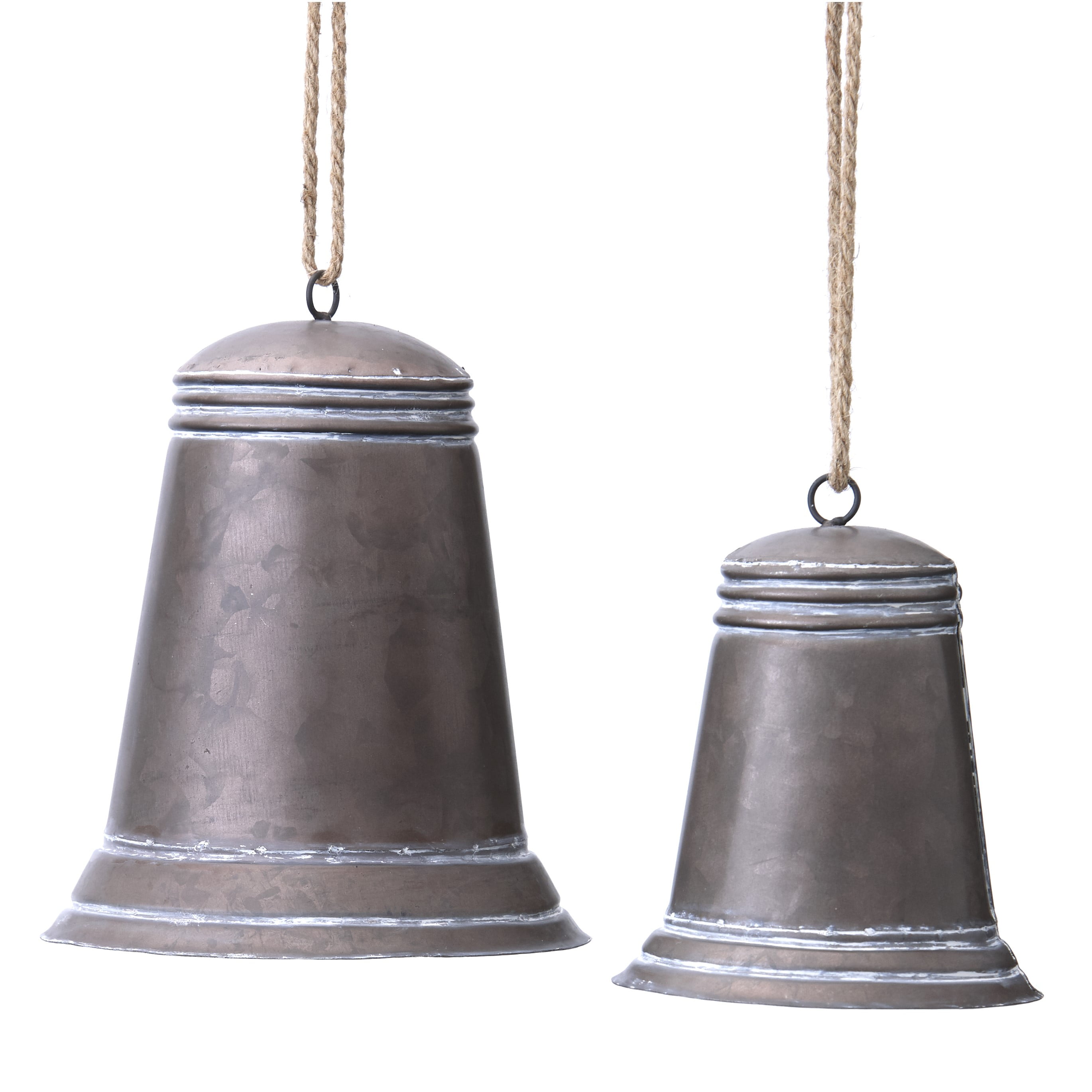 Galvanized Metal Hanging Wind Chime Bells For Garden And Porch Set of