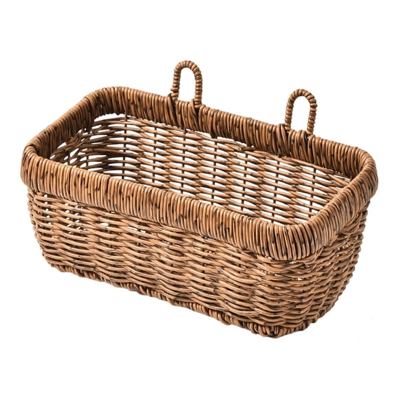 DOLITY Panier de Rangement avec Poignée Organisateur Marron pour Légumes et Divers de Ferme