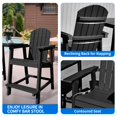 thumbnail image 4 of Dextrus Tall Adirondack Chair, Poly Lumber Outdoor Bar Stools with Wide Armrest, 350Lbs Support Patio Chair for Balcony, Deck, Garden - Black, 4 of 6