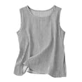 thumbnail image 3 of Women's Summer Tanks, Round Neck Striped Print Sleeveless Shirt, Lightweight Casual Travel Vacation Tank Top, 3 of 9