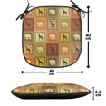 thumbnail image 4 of Safari Chair Seating Cushion, Animals Pattern Silhouette Exotic Fauna Frame Vintage Illustration, Soft Seat Pads for Office with Anti-slip Backing, 16"x16", Brown and Black, by Ambesonne, 4 of 7