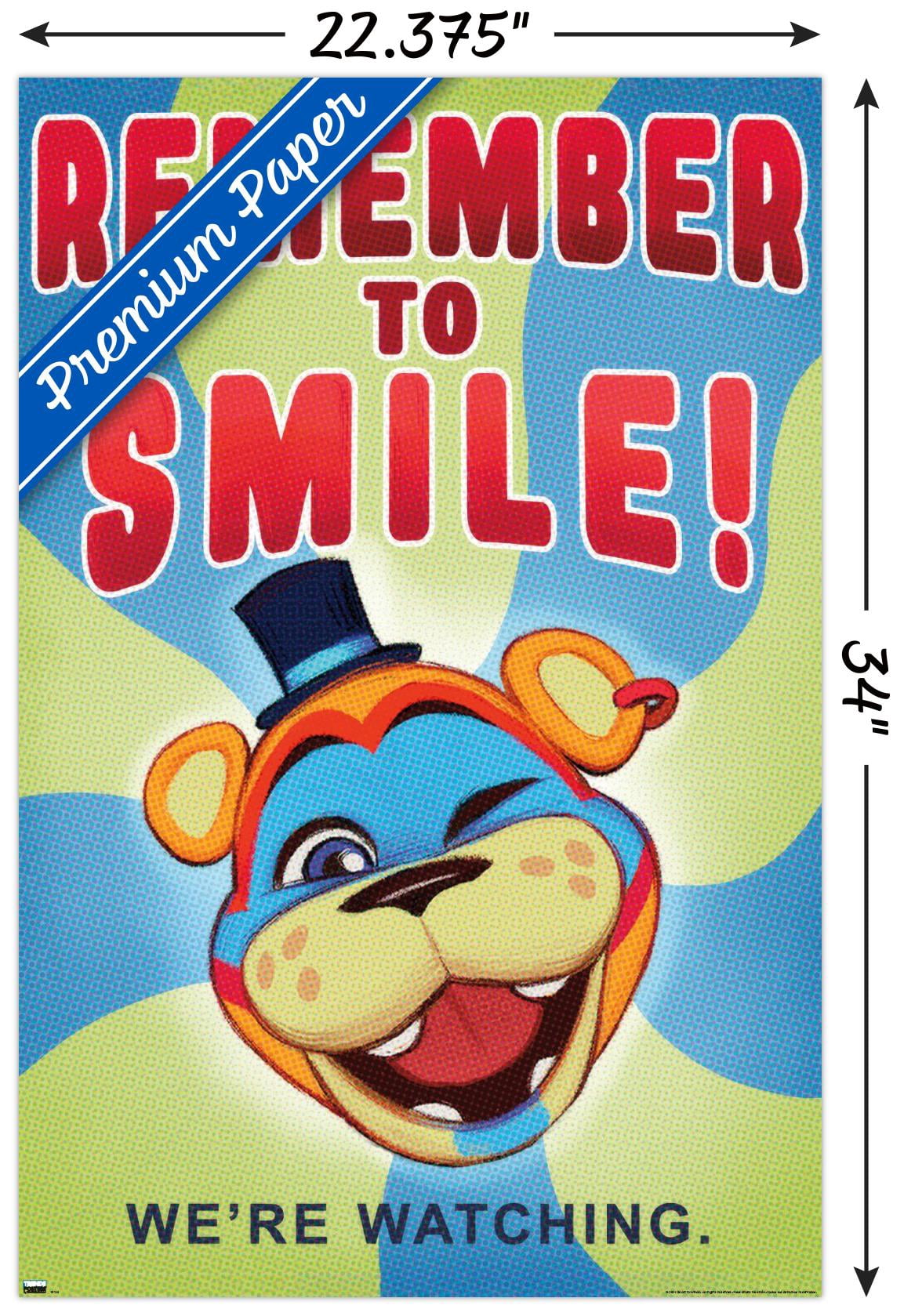 Five Nights at Freddy's: Security Breach - Remember To Smile Wall Poster, 22.375" x 34"
