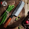 thumbnail image 3 of MITSUMOTO SAKARI 7 inch Japanese Nakiri Chef Knife, High Carbon Stainless Steel Vegetable Kitchen Knife, 3 of 12