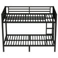 thumbnail image 6 of Metal Twin XL Bunk Bed Metal Bed Frame with Side Ladder and Safety Rails Bunk Bed Twin XL over Twin XL for Teens and Adults Black, 6 of 9
