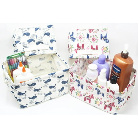 Set of 4 Fabric Storage Units, Storage Baskets, Storage Bins, Storage Containers,