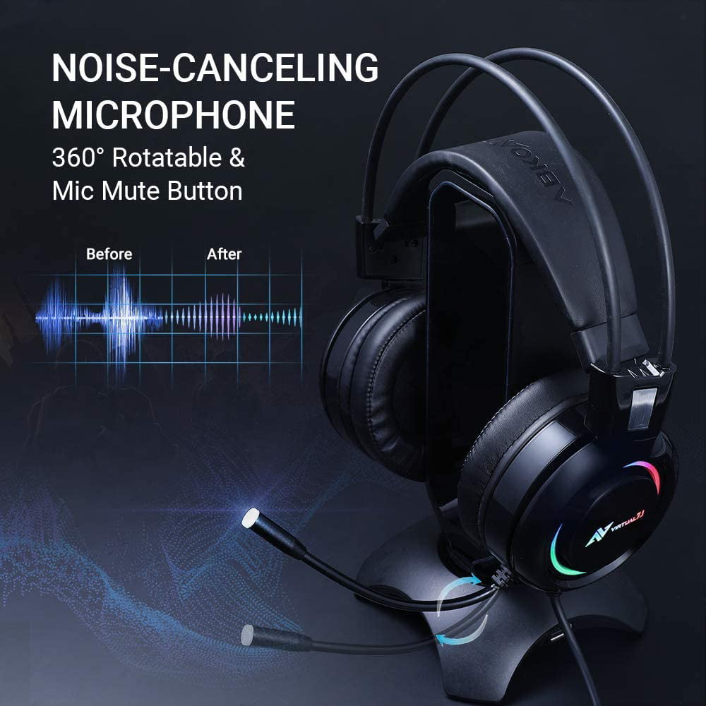 shanxihuangfu Headphones Headset Listening to The e-Sports Game Dedicated Headset Tape measy Noise Cleaning Microphone Desktop Notebook Mobile Phone Universal 7.1 Channel Heavy bass 