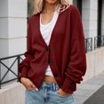 thumbnail image 3 of DuoJiaJ Knit Sweater Coat Long Sleeve Button Down Cardigan For Fall And Winter Versatile Elegant Outerwear Soft Comfortable Daily Wear Womens Fashion Red L, 3 of 5