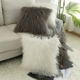 thumbnail image 7 of Sanmadrola Pillow Covers Throw Pillow Covers Pillow Protector with Hidden Zipper Furry Long Faux Fur 18''x18'' 2 Pack, 7 of 7