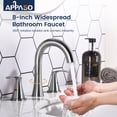 thumbnail image 3 of APPASO SUS304 Stainless Steel 8" Widespread Bathroom Faucet, Brushed Nickel 2 Handle High Arc with Pop-Up Drain, 3 Hole Deck Mount Sink Faucet, Modern Design, 3 of 19