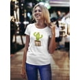 thumbnail image 2 of Cute Blooming Cactus Cartoon T-Shirt Women -Image by Shutterstock, Female Medium, 2 of 4