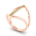 thumbnail image 2 of Statement Engagement Ring for Women - 0.09ct Simulated Green Diamond in 14K Rose Gold Promise Ring, 2 of 6