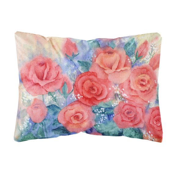 Carolines Treasures IBD0251PW1216 Roses Canvas Fabric Decorative Pillow, 12H x16W, multicolor