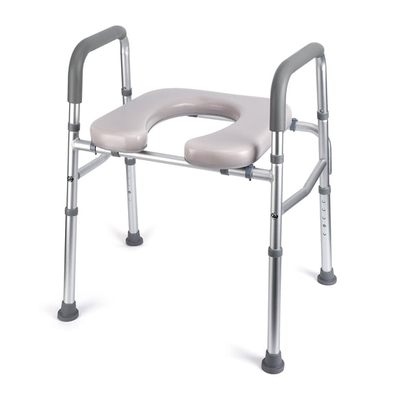 Cherish Raised Toilet Seat for 350LB, Bathroom Assist Frame for Elderly Stand Alone Homecare Commode