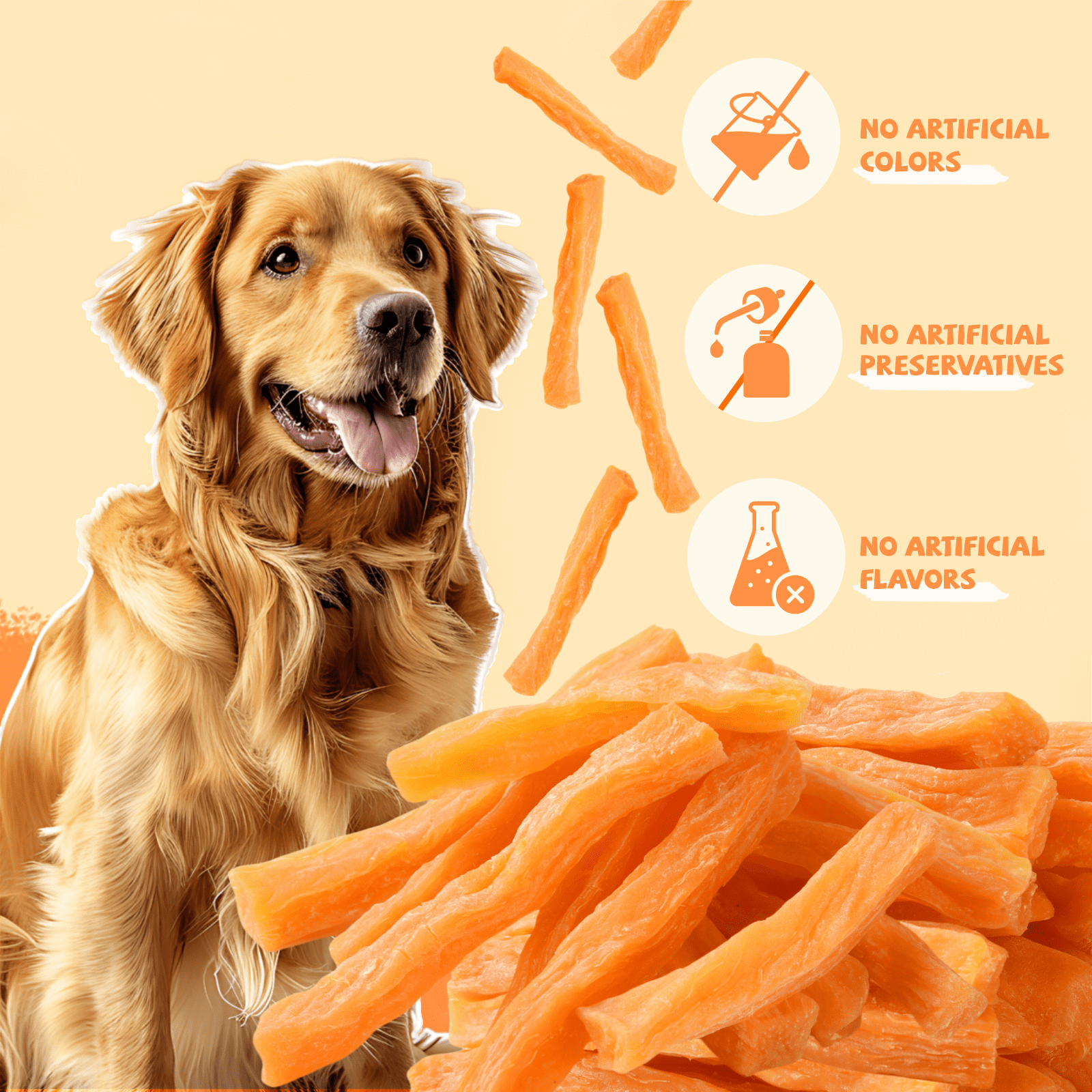 (2 pack) Pawmate Sweet Potato Dog Treats, Promote Digestion Soft Chews for All Dogs, 30 ct Packet