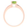 thumbnail image 4 of 1 ct Radiant Cut Natural Peridot Solitaire 18K Rose Gold Womens Engagement Ring, 4 of 5