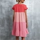 thumbnail image 3 of Vestido de niña, vestido de verano con combinación de colores en contraste, vestido de una pieza, lo mejor de la línea, 3 of 5