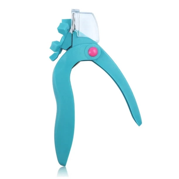 Cortaúñas de acrílico azul, cortador de uñas artificiales de acero inoxidable para uñas postizas