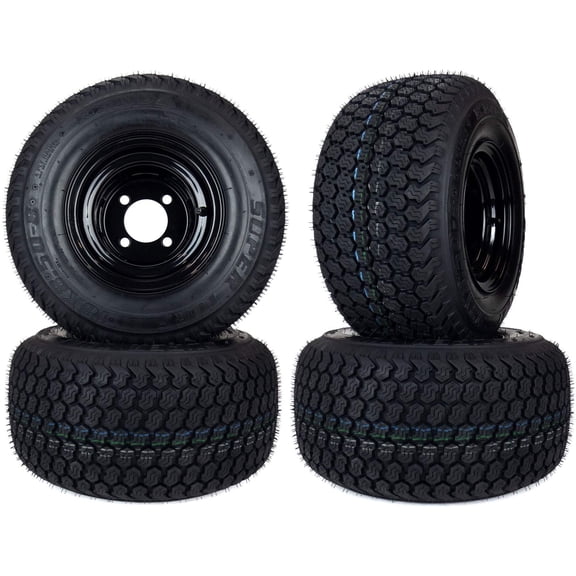 (4) Super Turf Tire Assemblies 18x8.50-8 Golf Cart ClubCar EZGO No Lift Required