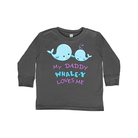 

Inktastic My Daddy Whale-y Loves Me Gift Toddler Boy or Toddler Girl Long Sleeve T-Shirt