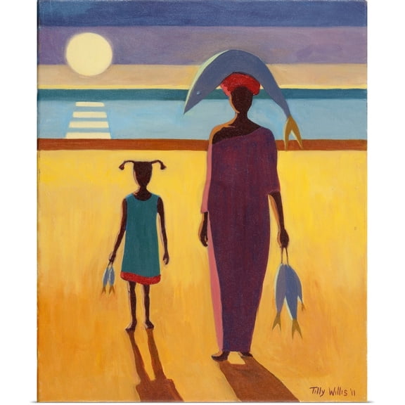 Great BIG Canvas | Rolled Tilly Willis Poster Print entitled Woman with Fish