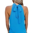 thumbnail image 2 of Women's Halter Tops Sexy Criss Cross Cut Out Long Sleeve Wrap Crop Top Solid Cami Tank Tops, 2 of 3